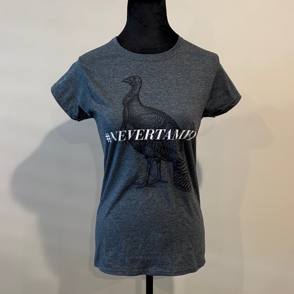 Wild Turkey Bourbon #nevertamed Graphic Tee ladies fit size M